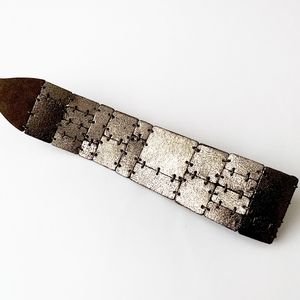 Zara Shimmering Silver and Brown Belt